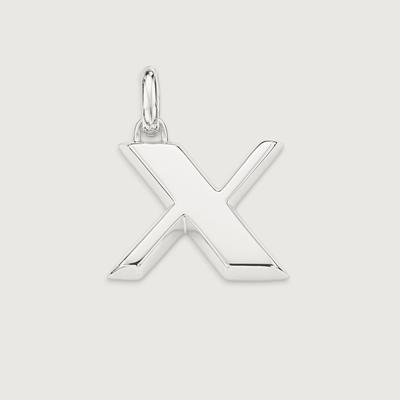 Alphabet Pendant X, Sterling Silver