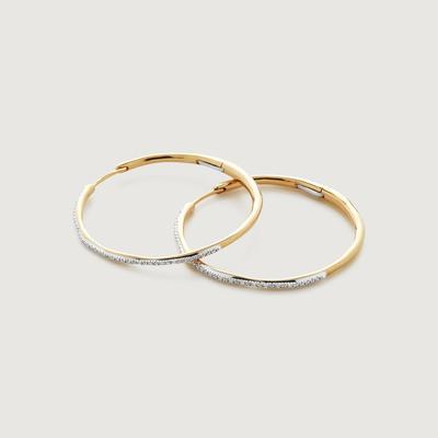Gold Riva Diamond Large Hoop Earrings Diamond