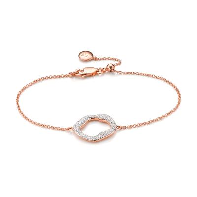 Rose Gold Riva Diamond Circle Chain Bracelet Diamond