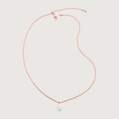 Rose Gold Nura Tiny Keshi Pearl Necklace Adjustable 42cm/16.5' Pearl