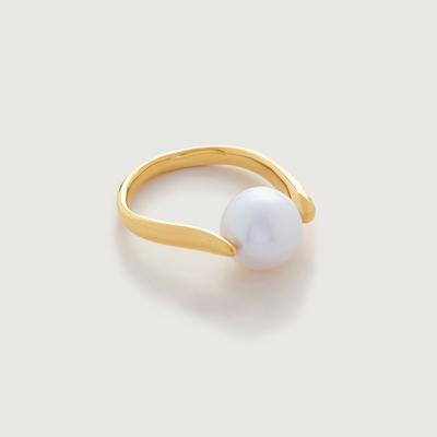 Gold Nura Round Pearl Ring Pearl