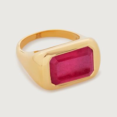 Gold Power Cocktail Ring Pink Quartz