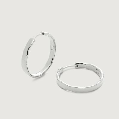 Sterling Silver Siren Muse Wave Medium Hoop Earrings