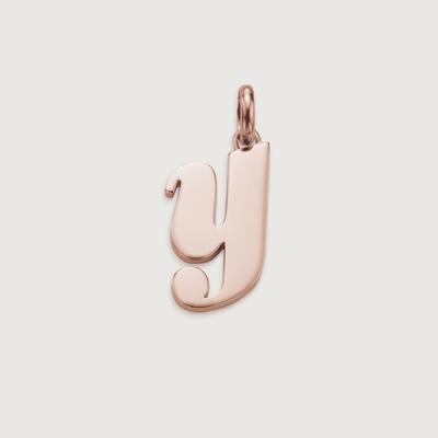 Alphabet Pendant Y, Rose Gold Vermeil on Silver