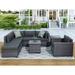 Malwee 8 Pieces Patio Furniture Set, Outdoor Furniture Patio Sectional Sofa,All Weather Rattan Outdoor Sectional with Cushion