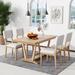 Farmhouse 5-piece Dining Set with 59-inch Rectangular Dining Table and Linen Upholstered Dining Chairs for Dining Room