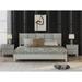 Champagne Silver Platform Bed Solid Rubber Wood Frame and Legs