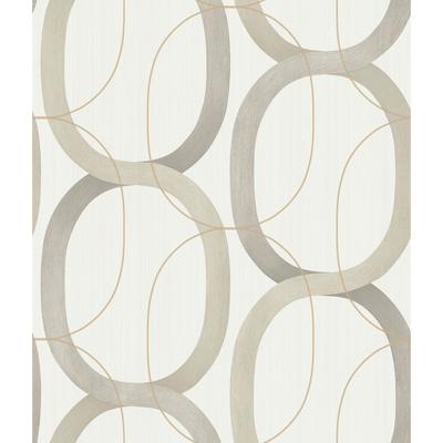 Candice Olson Light Taupe Interlock Peel and Stick Wallpaper