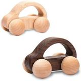 Personalized Wooden Toy Car 2pc Wooden Baby Rattles Toys Montessori Toy Toddler Gift Baby Toys