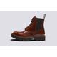 Grenson Grenson Fred Pull On Mens Brogue Boots in Mid Brown Leather