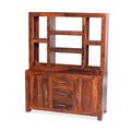 Payton Wooden Display Cabinet Wide In Sheesham Hardwood