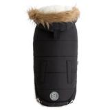 GF Pet Urban Parka Dog Jacket Sherpa Lining Water Repellent Adjustable Fur Trimmed Hood Black 2X-Small