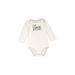 Just One You Made by Carter's Long Sleeve Onesie: White Bottoms - Size 9 Month