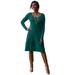 Plus Size Women's Cotton Ribbed Sweater Dress by Jessica London in Emerald Green (Size 26/28)