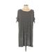 Calvin Klein Casual Dress - Shift Scoop Neck Short sleeves: Black Print Dresses - Women's Size Large