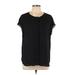 Apt. 9 Short Sleeve Blouse: Black Tops - Women's Size 9