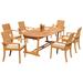 Teak Smith Algrave Oval 6 - Person 117" Long Teak Outdoor Dining Set Wood/Teak in Brown/White | 117 W x 43 D in | Wayfair