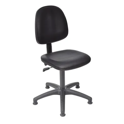 PROREGAL Arbeitsstuhl Arlington, kleiner Rückenlehne, Sitzneigeverstellung, Sitzhöhe 45-64cm, Kunstleder-Sitz, Kunststoff-Fußkreuz, Gleiter Image