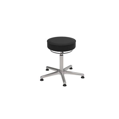 PROREGAL Antistatischer Drehhocker Indianapolis, ESD-Sitz, Sitzhöhe 52-70cm, Tragfähigkeit 110kg, Kunstleder-Sitz, Aluminium-Fußkreuz, Gleiter Image