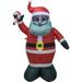 The Holiday Aisle® 4FT Dark Brown-Faced Inflatable Santa Built-In LED Light w/ Buckle Suitable For Christmas Indoor & Outdoor Lawn Decoration | Wayfair