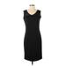 T Tahari Casual Dress - Party V-Neck Sleeveless: Black Print Dresses - Women's Size Small