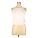 Fabletics Active Tank Top: White Solid Activewear - Women's Size X-Large