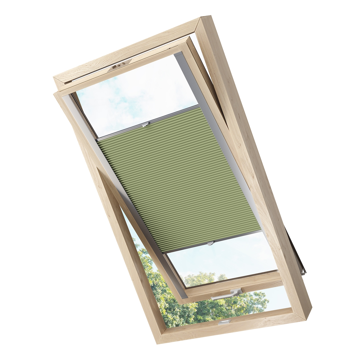 KS Handel 24 Dachfensterplissee Faltrollo Thermo verdunkelnd passend für Velux MK04 Dunkelgrün Image