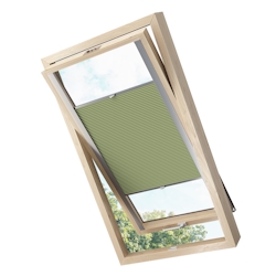 KS Handel 24 Dachfensterplissee Faltrollo Thermo verdunkelnd passend für Fakro 78x98 Dunkelgrün Image