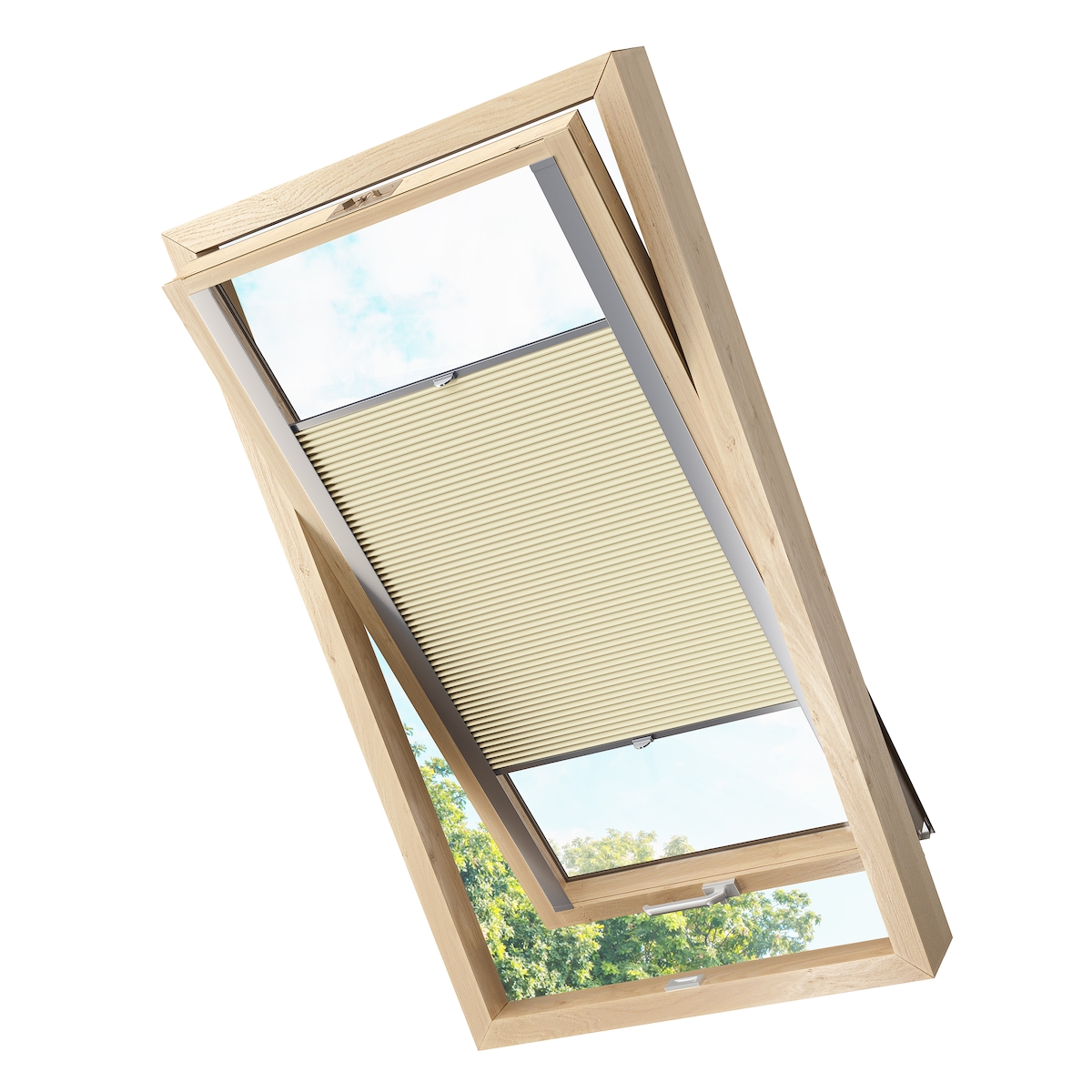 KS Handel 24 Dachfensterplissee Faltrollo Thermo verdunkelnd passend für Velux M04 Sand Image