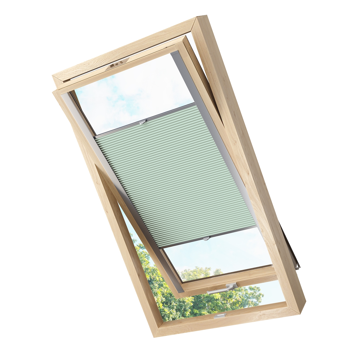 KS Handel 24 Dachfensterplissee Faltrollo Thermo verdunkelnd passend für Velux FK04 Hellgrün Image