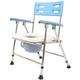 Bedside Commode Chair Folding Heavy Duty 400 Pound Drop Arm Medical Obstacle Chair, Toilet Seat with Stainless Steel Safety Frame