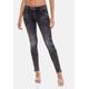 Slim-fit-Jeans CIPO & BAXX Gr. 27, Länge 32, grau (anthrazit) Damen Jeans Röhrenjeans