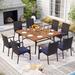 Lark Manor™ Ballarat Square 8 - Person 60" Long Outdoor Dining Set w/ Cushions Metal in Black/Brown | 60 W x 60 D in | Wayfair