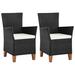 Red Barrel Studio® Patio Chairs w/ Cushions 2 Pcs Poly Rattan Wicker/Rattan in Black | 34.4 H x 23.2 W x 23.2 D in | Wayfair