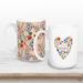 East Urban Home We Love You 2-Piece Floral Mug Ceramic in Brown | 4.62 H x 5 W in | Wayfair 70CC4EF4C3554059A51203D152297EC3