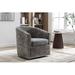 Accent Chair - Ebern Designs Wanti Swivel Fabric Upholstered Barrel Accent Chair Polyester/Fabric in Gray | 29.9 H x 28 W x 28.3 D in | Wayfair