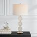 Everly Quinn Three Rings Contemporary Table Lamp Alabaster/Linen/Metal in White/Yellow | 28.5 H x 14.5 W x 14.5 D in | Wayfair