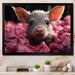 August Grove® Pink Curious Pig I Metal | 16 H x 32 W x 1 D in | Wayfair C19777C2490B4FE183501C7982B1176E