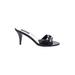 White House Black Market Heels: Slide Stiletto Cocktail Black Solid Shoes - Women's Size 7 - Open Toe