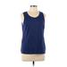 Nautica Active Tank Top: Blue Activewear - Women's Size Large