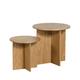 Lot de 2 tables d'appoint rondes en bois clair