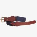 Zaccone Navy Blue Cotton & Leather Mouse Belt