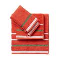 United Colors Bath Towels with Shower Gloves 100% Cotton Set of 4 Red