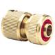 Draper Brass Hose Connector with Water Stop, 1/2"