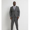 River Island Big & Tall checked suit jacket in grey check