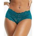 Figleaves Millie stretch lace boyshort in teal-Green