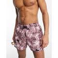 Weekday tan printed swim shorts in burgundy-Red