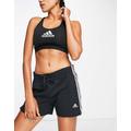 adidas Training Essential 3 Stripe slim shorts in black