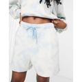 Nike mini swoosh jersey shorts in blue tie dye