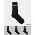 Reebok Training core 3 pack crew socks in black